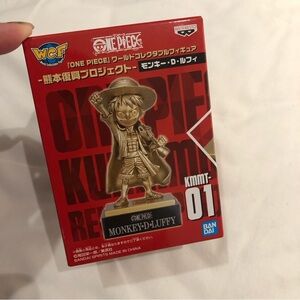 ONE PIECE luffy WCF Kumamoto Revival Project gold Statue Figure